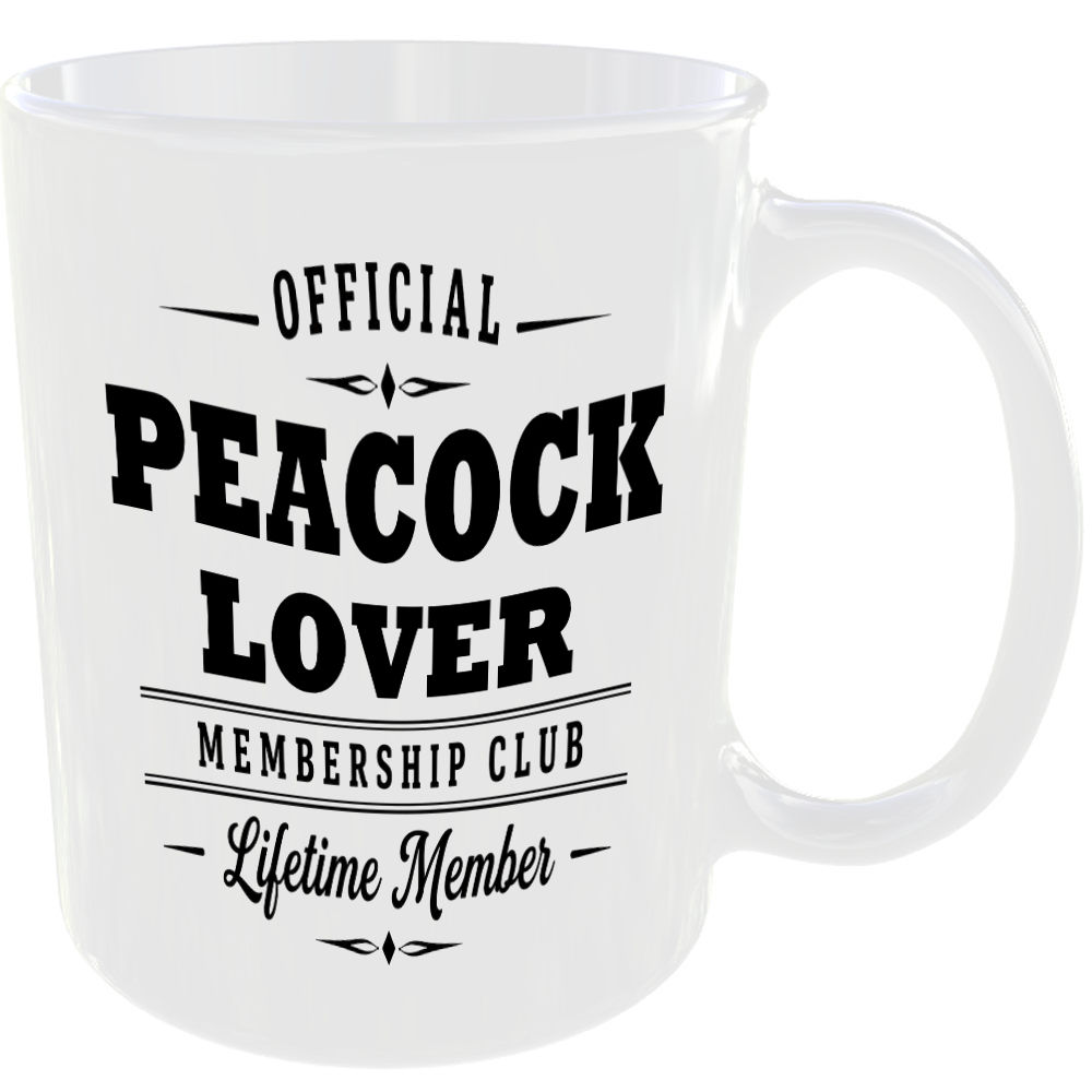 Official Peacock Lover Membership Club Funny Ceramic Mug Countryside Nature Gift - Image 2