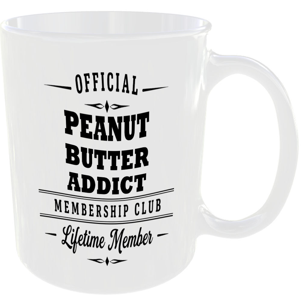 Official Peanut Butter Addict Membership Club Funny Ceramic Mug Foodie Kitchen - Image 2