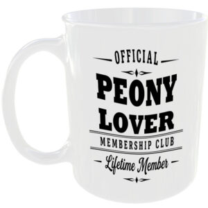 Official Peony Lover Membership Club Funny Ceramic Mug Garden Nature Hobby Gift