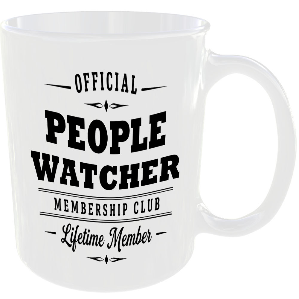 Official People Watcher Membership Club Funny Ceramic Mug Home Humour Novelty - Image 2
