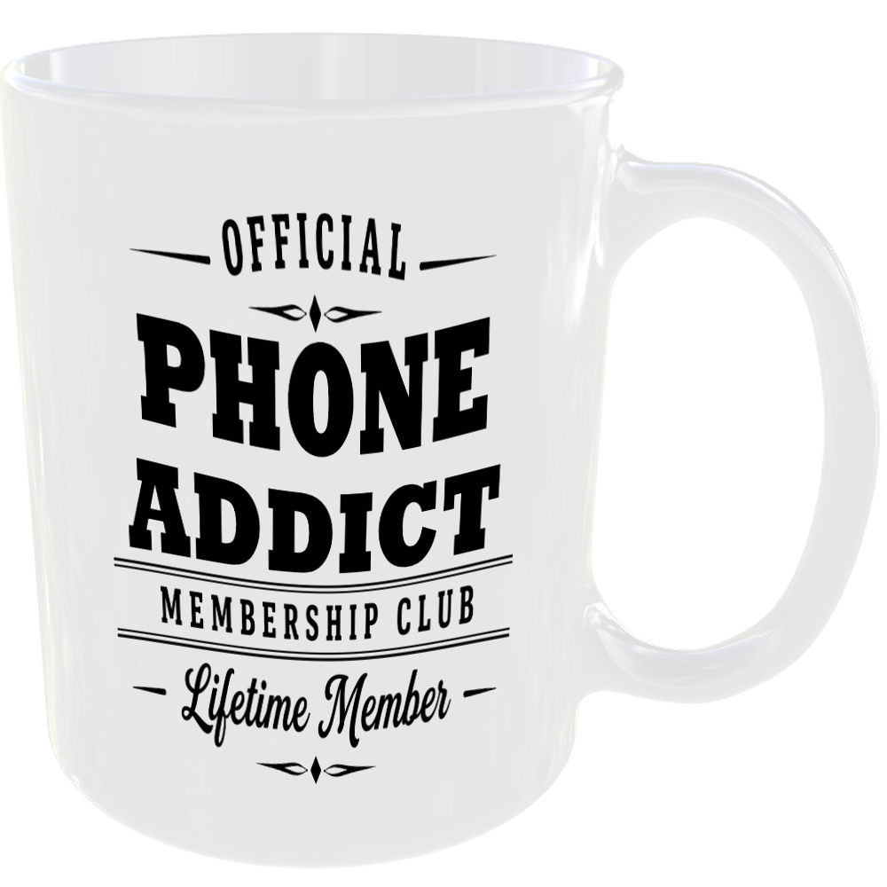 Official Phone Addict Membership Club Funny Ceramic Mug Tech Geek Office Gift - Image 2