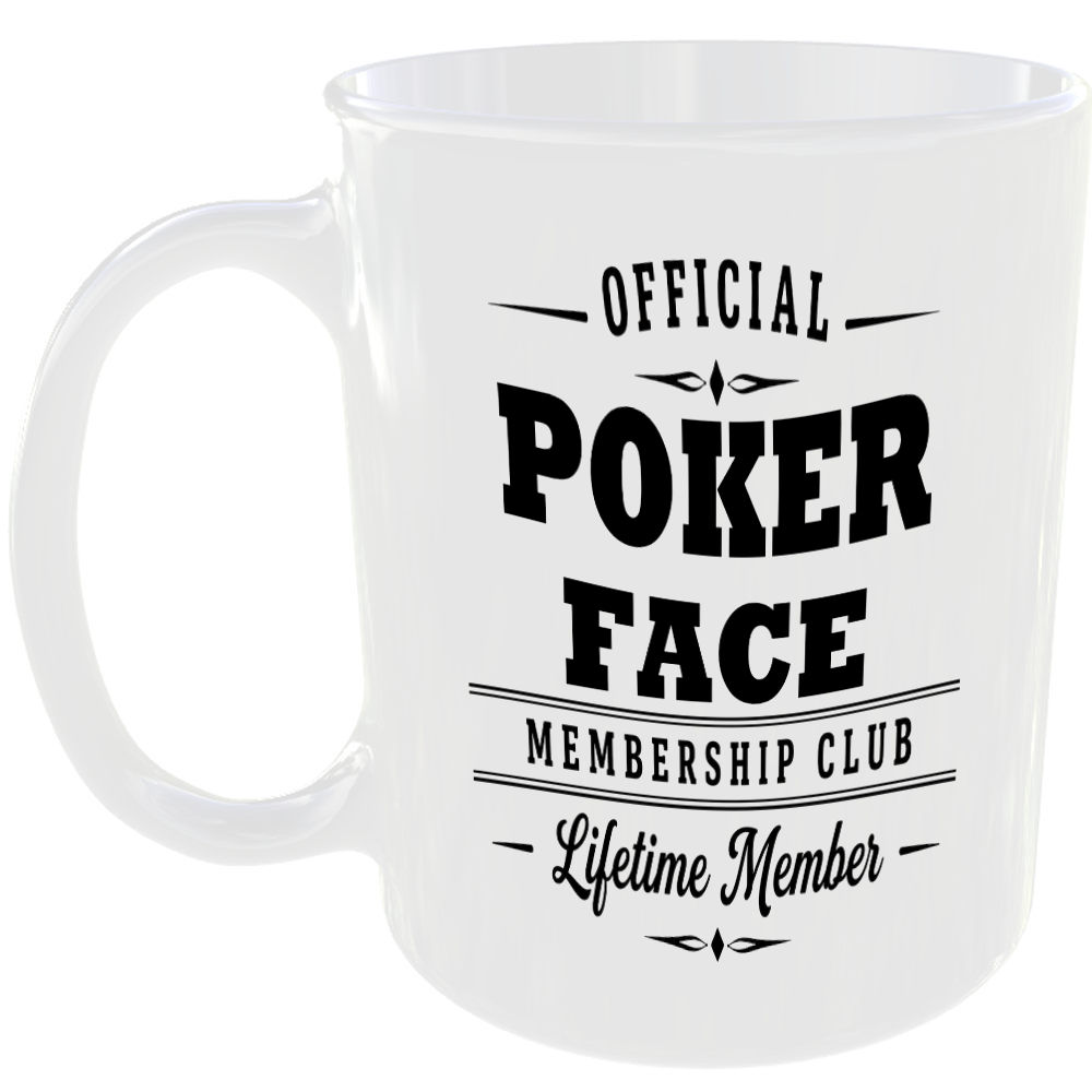 Official Poker Face Membership Club Funny Ceramic Mug Sport Player Fan Birthday
