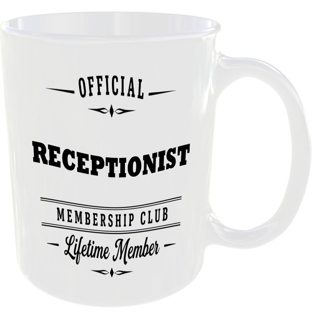 Official Receptionist Membership Club Funny Ceramic Mug Work Career Colleague - Image 2