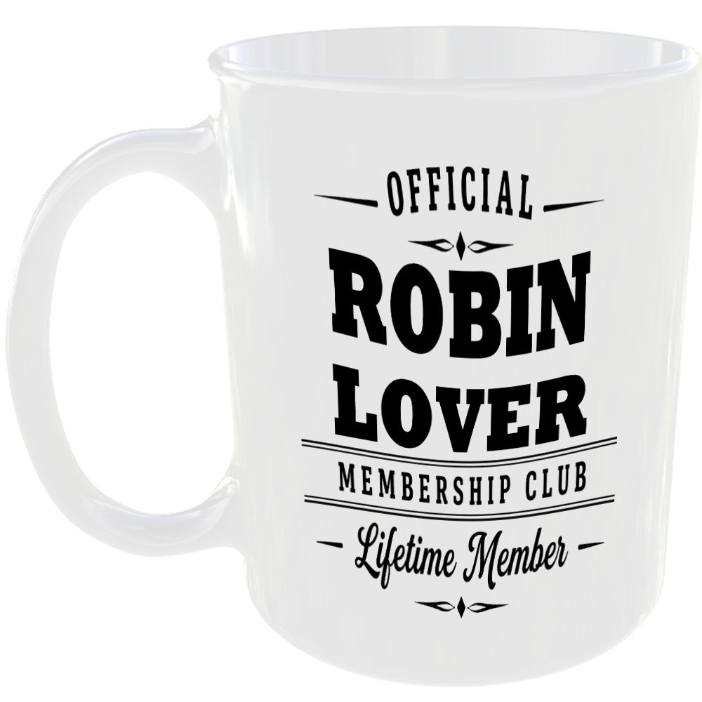 Official Robin Lover Membership Club Funny Ceramic Mug Countryside Nature Gift