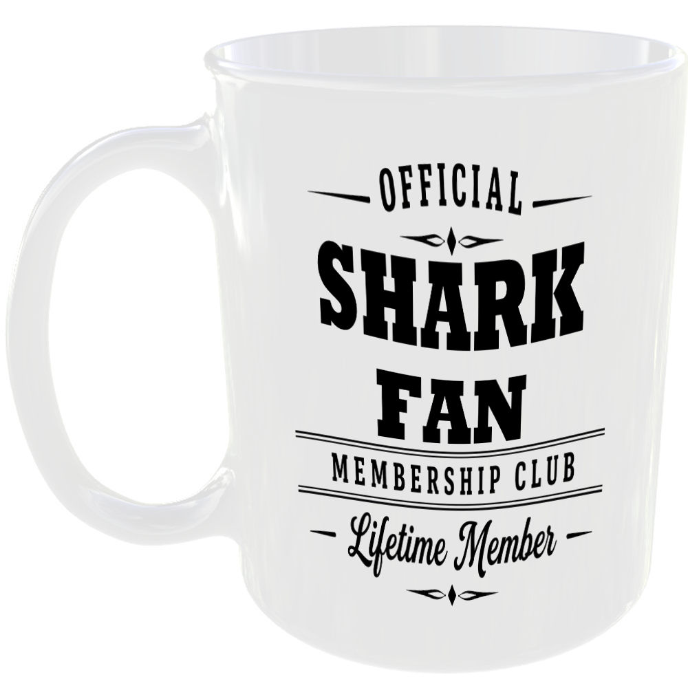 Official Shark Fan Membership Club Funny Ceramic Mug Animal Lover Countryside