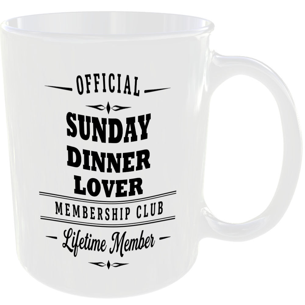 Official Sunday Dinner Lover Membership Club Funny Ceramic Mug Foodie Kitchen - Image 2