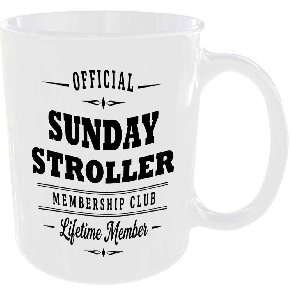 Official Sunday Stroller Membership Club Funny Ceramic Mug Retirement Leisure - Image 2