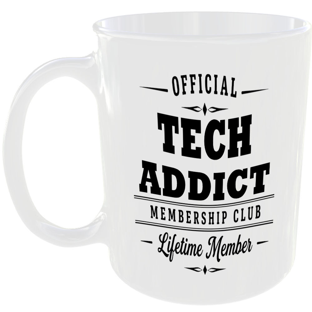 Official Tech Addict Membership Club Funny Ceramic Mug Geek Office Birthday Gift
