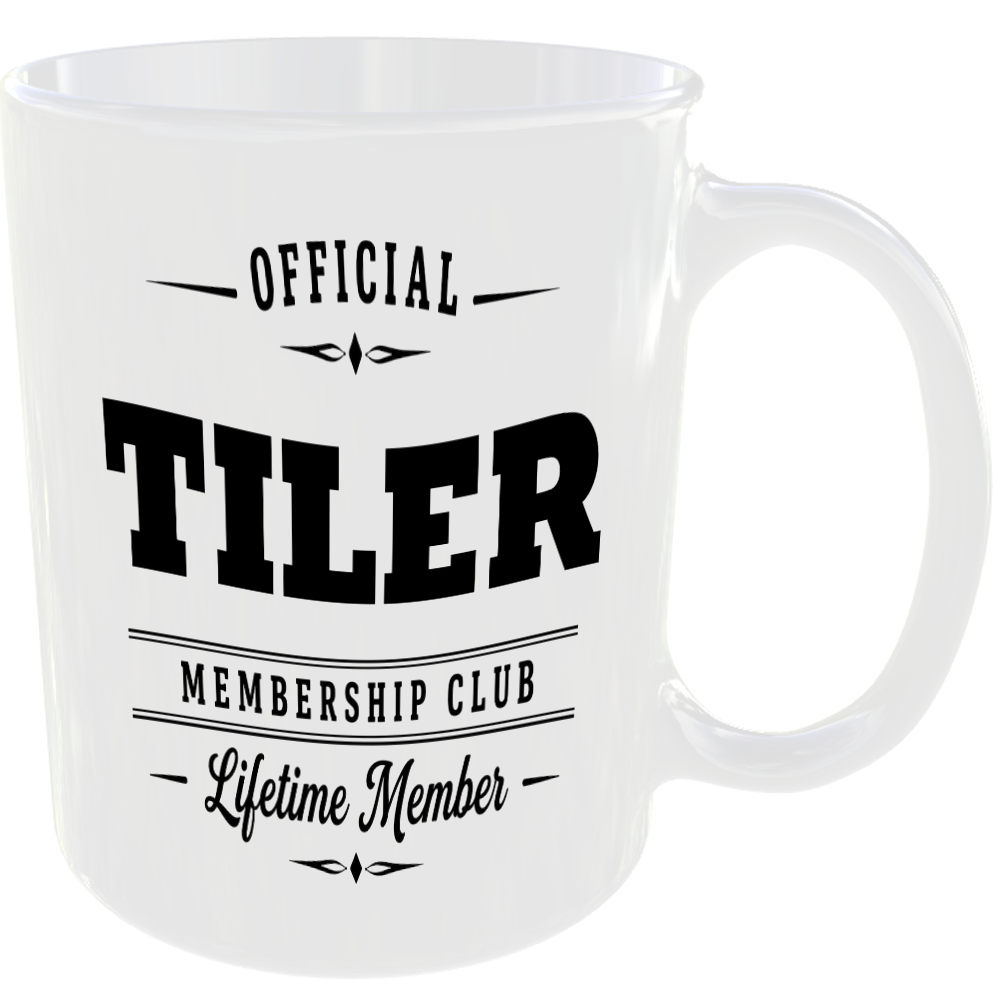 Official Tiler Membership Club Funny Ceramic Mug Tradesman Work Tools Birthday - Image 2