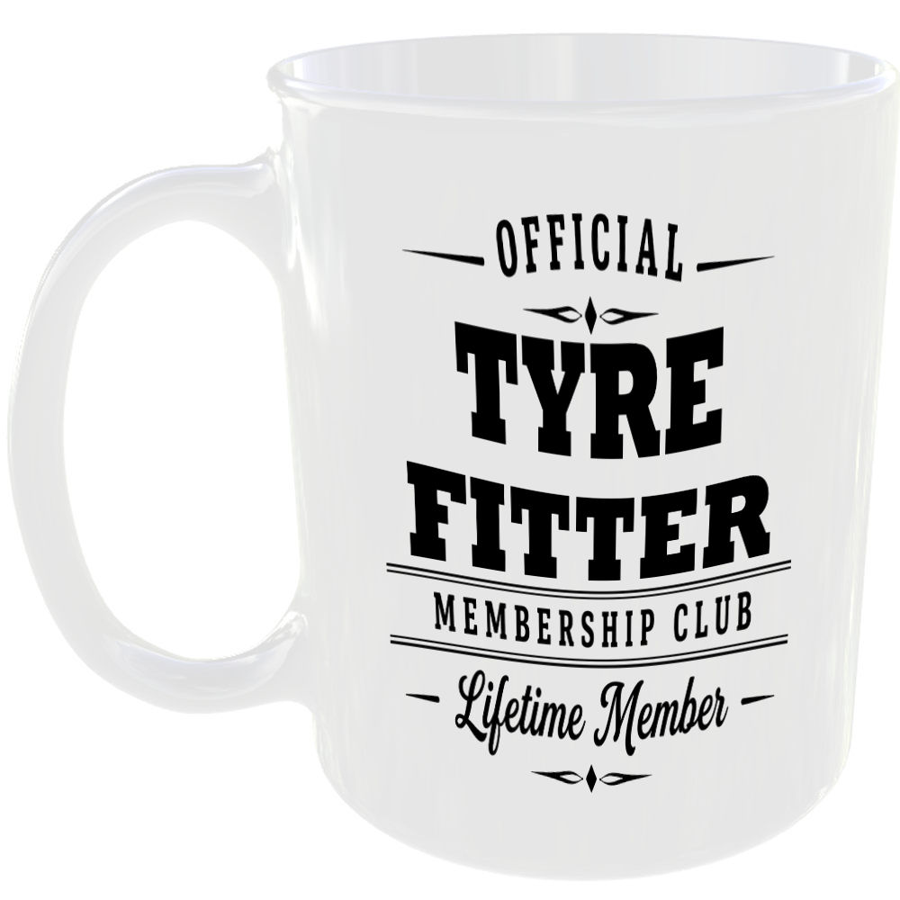 Official Tyre Fitter Membership Club Funny Ceramic Mug Tradesman Work Tools Gift