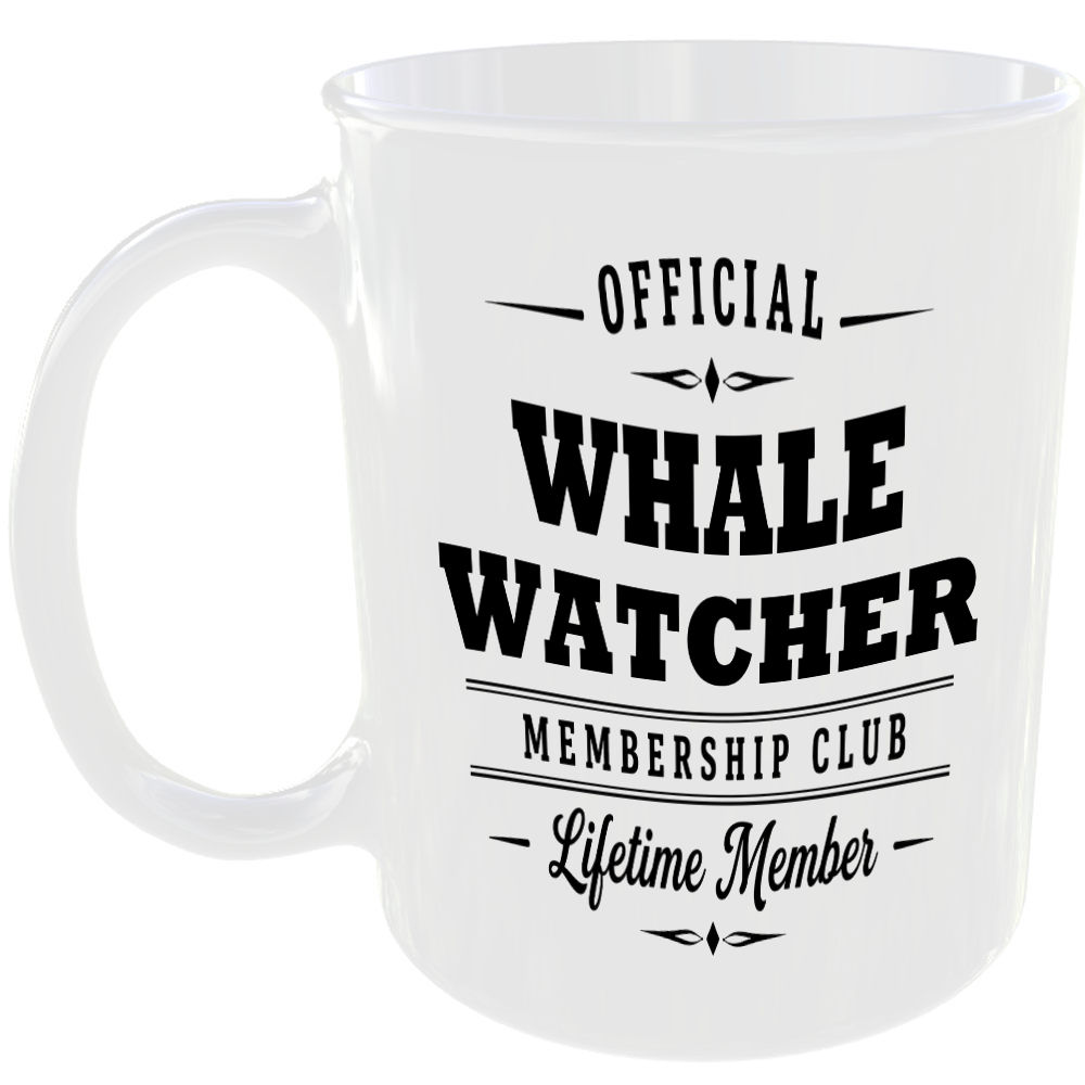 Official Whale Watcher Membership Club Funny Ceramic Mug Animal Lover Nature Tea