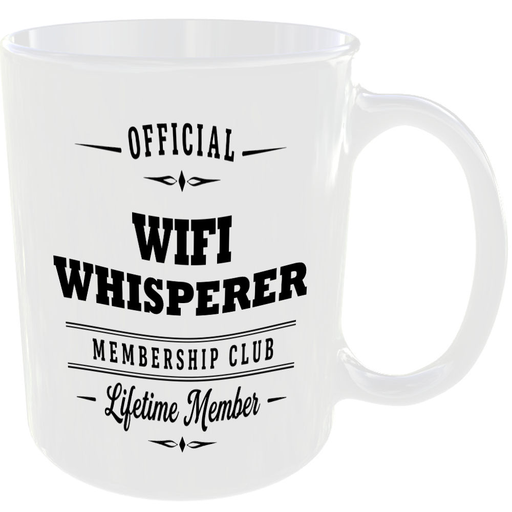 Official WiFi Whisperer Membership Club Funny Ceramic Mug Tech Geek Office Gift - Image 2